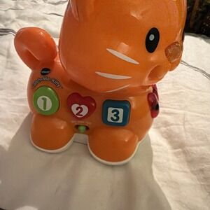 VTech Catch-Me-Kitty Cat Learning Sound Lights Work Bottom Wheels‎ Broken Parts